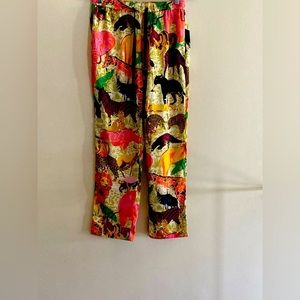 JCrew flowy drawstring pant in safari print NWOT​​